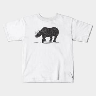 Rhino Ink Art - cool African animal design - on white Kids T-Shirt